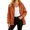 Orange, variant on Womens Winter Hooded Casual Outwear & Jackets Solid Color Zip Up Hooded Long Sleeve Casual Outer Top With Elastic Cuff Side Pockets For Outdoor Sports Daily Street Wear