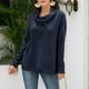 thumbnail image 5 of Blusa superior de felpa con cuello de pila de Cachemira suelta de manga larga para mujer Fridja  ghj987+4742, 5 of 7