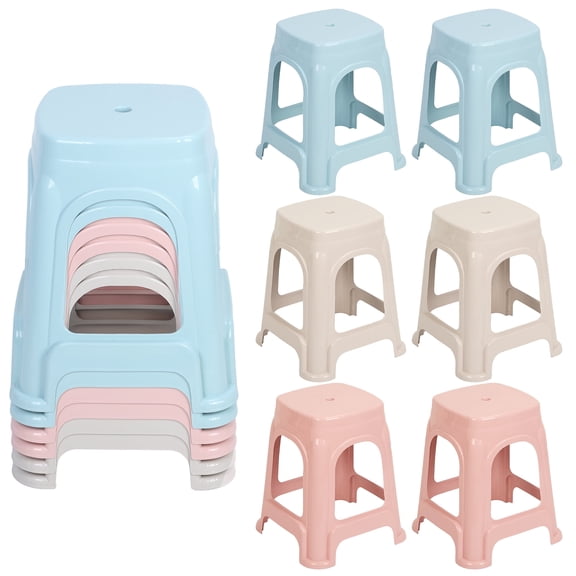 Baellsa 6Pcs Plastic Teacher Chair, Indoor Outdoor Flexible Seating Decorative Stools, Round Classroom Chairs for Home Office School