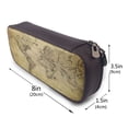 thumbnail image 3 of Lsque Vintage World Map Printed Big Capacity PU Leather Pencil Case Large Pencil Pouch Stationery Pen Bag Pencil Holder for Teen, 3 of 6