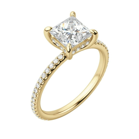 1 Carat Diamond engagement ring F VS2 lab created lab grown in 14K Yellow Gold