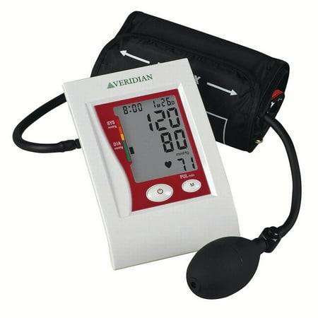 Manual inflate blood pressure and pulse monitor