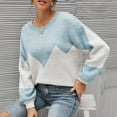 thumbnail image 2 of IROINNID Reduced Womens Sweater Jumper Round Neckline Pullover Sweater Color Block Loose Short Length Long Sleeve Knit Sweater, 2 of 7