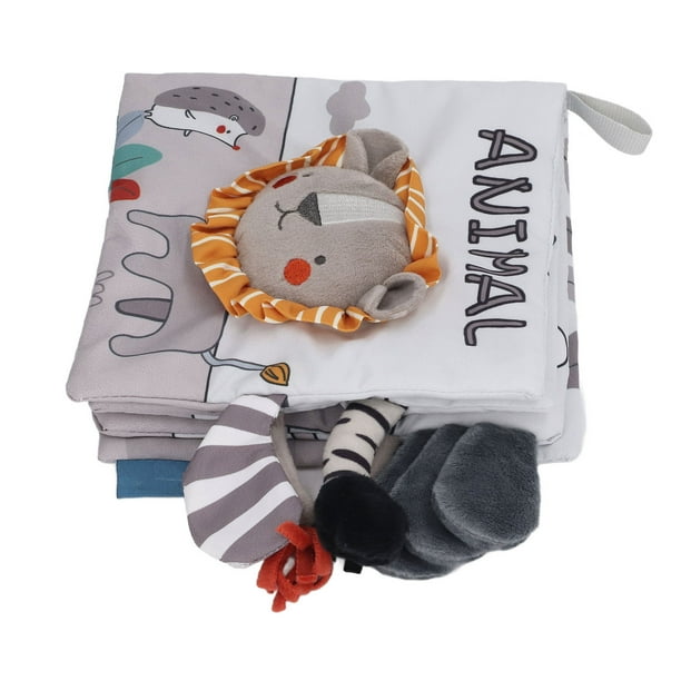 Libros para Bebés Libros de Tela Masticables para Bebés Libros Sensoriales Libro Educativo 3D para Aprendizaje Temprano Libro Suave para Bebés Durante Más de 4 Meses Gris ANGGREK Otros