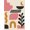 Pink, Pattern 8, variant on Design&I 8'x10' Washable Area Rug Sleek Flatweave Pet Friendly Pink and Mustard Geometric Art Bold Abstract Shapes with Modern Lines for King Size Bedroom, Under Bed