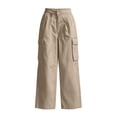 thumbnail image 4 of Mifsaly Lightweight Cargo Pants for Women with Pockets High Waisted Wide Leg Lounge Joggers Comfortable Loose Fit Work Office Everyday Bottoms Khaki,XL, 4 of 7