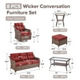 thumbnail image 4 of Bellefurn Outdoor Patio Furniture Set with 6 inch Thick Cushion and Swivel Rocker Chairs,Wicker Sofa,Coffee Table and Ottomans,8 PCS Outdoor Conversation Set for Porch,Deck,Yard, 4 of 11
