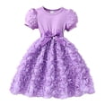 thumbnail image 5 of Shachafan Girls Dresses Pearl Short Sleeve Rose Floral Print Party Dress For Toddler Summer Casual Wear Flower Girl Dresses, 5 of 5