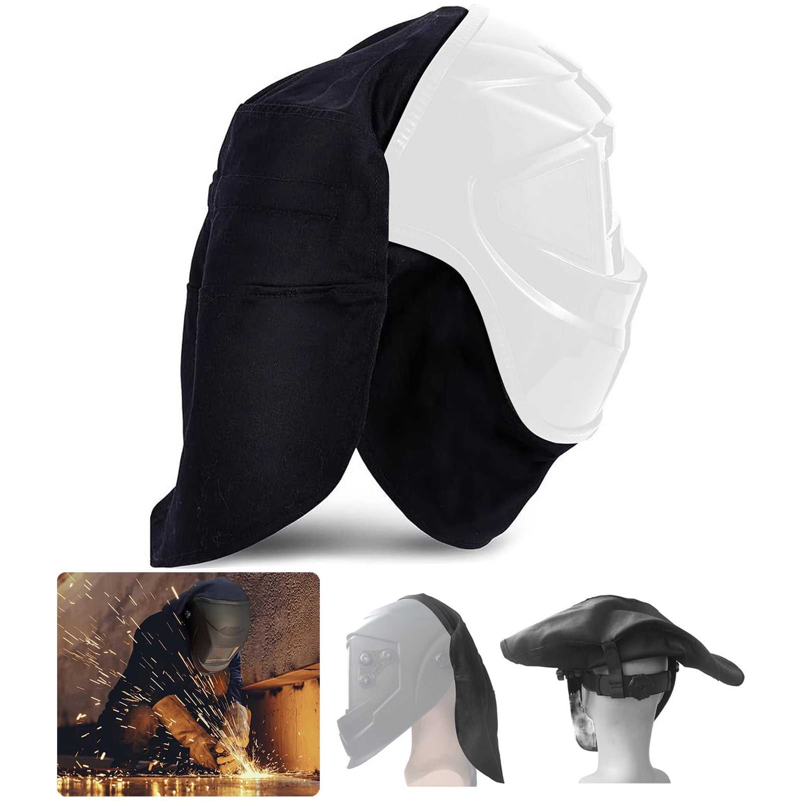 Welding Helmets Protective Covers With Detachable Bib High Durability Fabric Generic Fit Most Helmets Lightweight