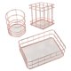 thumbnail image 1 of Rose Gold Metal Basket Set of 3 Stainless Steel Pen Holders for Home Storage Solutions, 1 of 3
