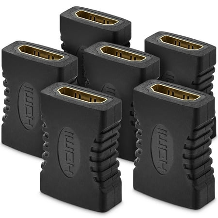 HDMI Female to Female Adapter (6 Pack), Fosmon UHD 4K HDMI F/F Coupler Connector Adapter Gold Plated High Speed Extender