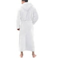 thumbnail image 4 of Men's Winter Plush Lengthened Shawl Bathrobe Home Clothes Hooded Long Sleeved Robe Coat Loungewear, 4 of 7