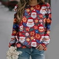 thumbnail image 2 of lcziwo Offres Prime Chandail de Noël pour Femme, Chandail de Noël pour Femme Chandails Graphiques 3D du Père Noël Manches Longues Col Rond Hauts de Fête de Noël Rouge, TG, 2 of 7