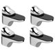 thumbnail image 1 of 4 Piezas Abrazadera de Vidrio Soporte de Estante de Vidrio Ajustable Abrazadera de Vidrio de aleación de Zinc Soportes de Estante de Vidrio Montaje en Pared para Tablero de Madera de Vidrio de 3-21, 1 of 5