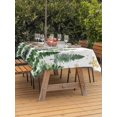 thumbnail image 2 of Outdoor Tablecloth with Umbrella Hole and Zipper, Green Christmas Tree Rectangle Table Cloth 52x70 Inch Waterproof Tablecloth, Winter Watercolor Gold Snowflakes Picnic Table Cover for Patio Camping, 2 of 7