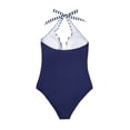 thumbnail image 6 of ZJXFGS Women V Neck One Piece Swimsuit,Womens Athletic Tankini Swimsuits Tankini Tops Deep V Wire Push Up Bathing Suit Tummy Control Front Cross Bathing Suits Dark blue 2XL, 6 of 7