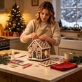 thumbnail image 6 of Christmas House Shaped DIY Diamond Art Hanging Ornament, VVQ Handmade Xmas Candy House Kit with Wooden Base Rhinestones for Decor, 6 of 7