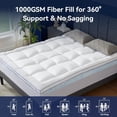 thumbnail image 3 of King Size Dual Layer 4 Inch Memory Foam Mattress Topper, 2 Inch Fluffy Soft Pillow Top Mattress Pad Cover and 2 Inch Gel Memory Foam for Back Pain Relief, Breathable, Cooling, 3 of 10