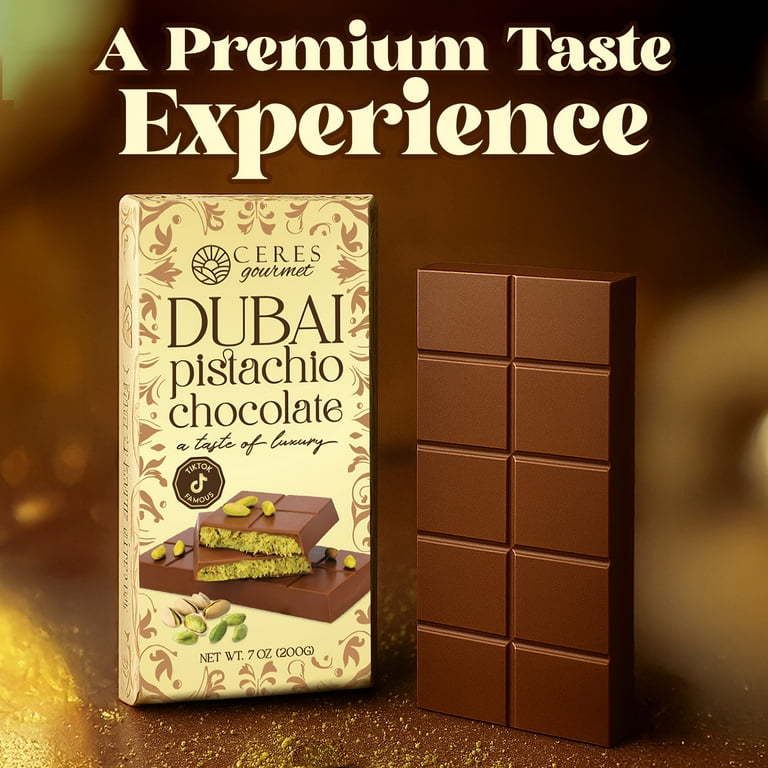 Ceres Gourmet Dessert Dubai Chocolate Pistachio Kunafa Bar 7oz