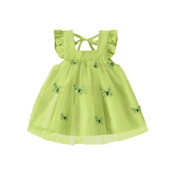 Hirigin Infant Baby Girls Princess Dress Sleeveless Fly Sleeve 3D Butterfly Tulle Tutu Dress Summer Party Dress Sundress