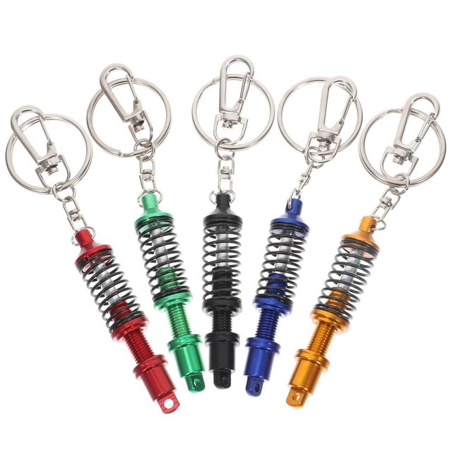 LEEYNEER5 Pcs Shock Absorber Keychain Models Car Keyring Mini Key Chain Ring Automotive Key Chain