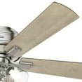 thumbnail image 2 of Hunter 52 inch Indoor Ceiling Fan with LED Lights and Pull Chain - Low Profile Mount Ceiling Fan, 5 Blades, For Bedroom, Living Room, or Kitchen, Quiet - Crestfield 54209, Brushed Nickel, 2 of 16