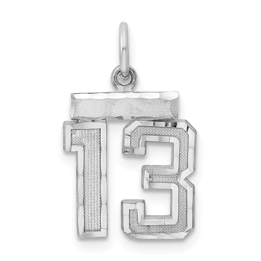 20mm x 14mm Solid 925 Sterling Silver Small Number # 18 Charm Pendant 