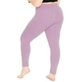 thumbnail image 3 of Stretch Is Comfort Women's Cotton Full Length Leggings Orchid Purple 5X, 3 of 7