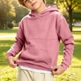 thumbnail image 2 of GigrtiJin Long Sleeve Hoodie Sweatshirts for Boys Basic Crop Sweatshirts Kids Pullover Outdoor Sweatshirts with Pocket, 2 of 6