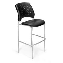 OFM Stars Series Model 328S-VAM Vinyl Cafe Height Chair, Charcoal with Silver Base, Pack of 2