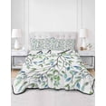 thumbnail image 2 of Quilts Queen Size Bedding Set, Blue Green Eucalyptus Reversible Summer Quilt 3 Pieces, Spring Botanical Leaves Weeping Lightweight Bedspreads Coverlets with 2 Pillow Shams for All Seasons, 2 of 5