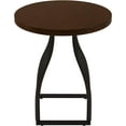 thumbnail image 4 of Round Side Table with Metal Pedestal Base (Brown), 4 of 8