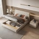 thumbnail image 4 of Luxury Bedroom Furniture With Two Beside Tables Stainless Steel Wooden Graceful Shapes Stable Skeleton Leather Double Bed Set My Lux Decor Round, 4 of 14