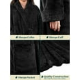 thumbnail image 4 of PAVILIA Premium Womens Plush Soft Robe Fluffy, Warm, Fleece Sherpa Shaggy Bathrobe (2XL/3XL, Black), 4 of 7