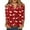 Red, variant on Women's Christmas Snowflake Tree Print V-Neck Decorative Button 3/4 Sleeve T-Shirt, Ladies Holiday Fashion Top for Seasonal Wear, Comfortable Casual Blouse,White 3XL