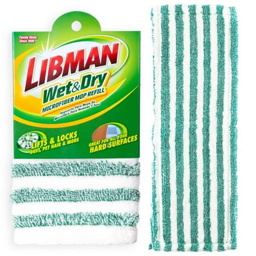 Libman Wet & Dry Microfiber Mop Refill Click & Lock Attached to Mop Frame