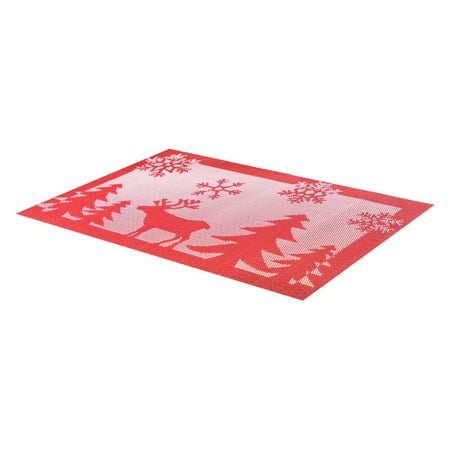

QILIN Table Mat Heat Resistant Anti-slip PVC Stains Resistant Durable Christmas Table Decorative Coaster for Party