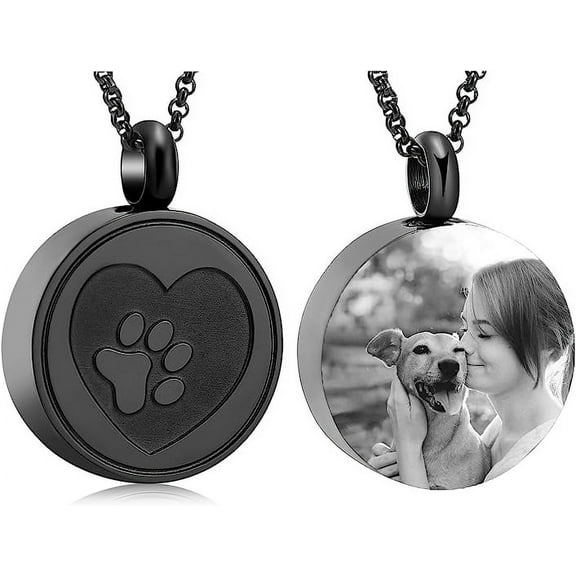 Pet Keepsake Necklaces Cat Dog Paw Print Pet's Ashes Pendant Memorial Gifts Dog Paw Chain For Photo Storage