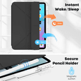 thumbnail image 6 of GKABXY for iPad (A16) 11th Generation 11 Inch 2025, iPad 10th Gen 10.9 Inch 2022, Tri-Fold Y-Fold Stand Case, Smart Cover Auto Wake/Sleep, Touch ID Compatible,Noble Black, 6 of 9