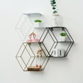 thumbnail image 3 of Floating Shelf Metal Geometric: Hanging Storage Shelf Display Shelf Wall Shelf, 3 of 9
