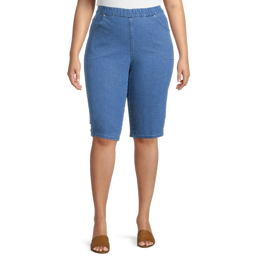 Just My Size - Just My Size Plus Size 2-Pocket Pull-On Skimmer Shorts ...