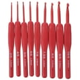 thumbnail image 1 of 9pcs Creative Aluminum Crochet Hooks Set with Silicone Handle Knitting Needles, 1 of 7