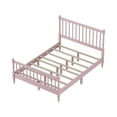 thumbnail image 5 of Full Platform Bed with Gourd-Shaped Headboard and Footboard, Modern Minimalist Wooden Platform Bed Frame for Adults, Men, Women, No Box Spring Needed, Pink, 5 of 8