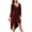 Burgundy, variant on IROINNID Cocktail Dress for Women Wedding Guests Dresses for Women Deep V-neck Slim Bright Silk Long Sleeve Swallowtail Dress ,Green