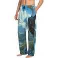 thumbnail image 6 of Logiee Majestic Eagle Over Castle Print Pajama Pants for Men,Men’s Pajama Bottoms,Mens PJ Pants with Pockets & Button Fly-Large, 6 of 6
