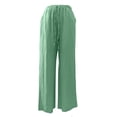 thumbnail image 5 of UOCUFY Womens Cotton Linen Pants Casual Button Up High Waisted Wide Leg Trousers Mint Green,Size XS, 5 of 8