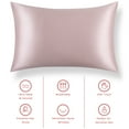 thumbnail image 3 of FairOnly Silk Pillowcase Mulberry Silk Grade 6A Silk Pillow Case Cover with Concealed Zipper Cooling Breathable for Body, Pink, Standard 20"x26", 3 of 6