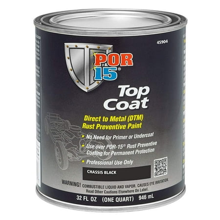 POR-15 (45904) Top Coat Chassis Black - 1 Quart, There is not need for a primer or undercoat By