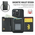 thumbnail image 5 of Decase 2 in 1 Magnetic Detachable Wallet Case Compatible with iPhone 16 Pro Max, Premium Leather RFID Blocking Flip Wallet Card Holder Shockproof Phone Case Supporting Wireless Charging,Black, 5 of 11