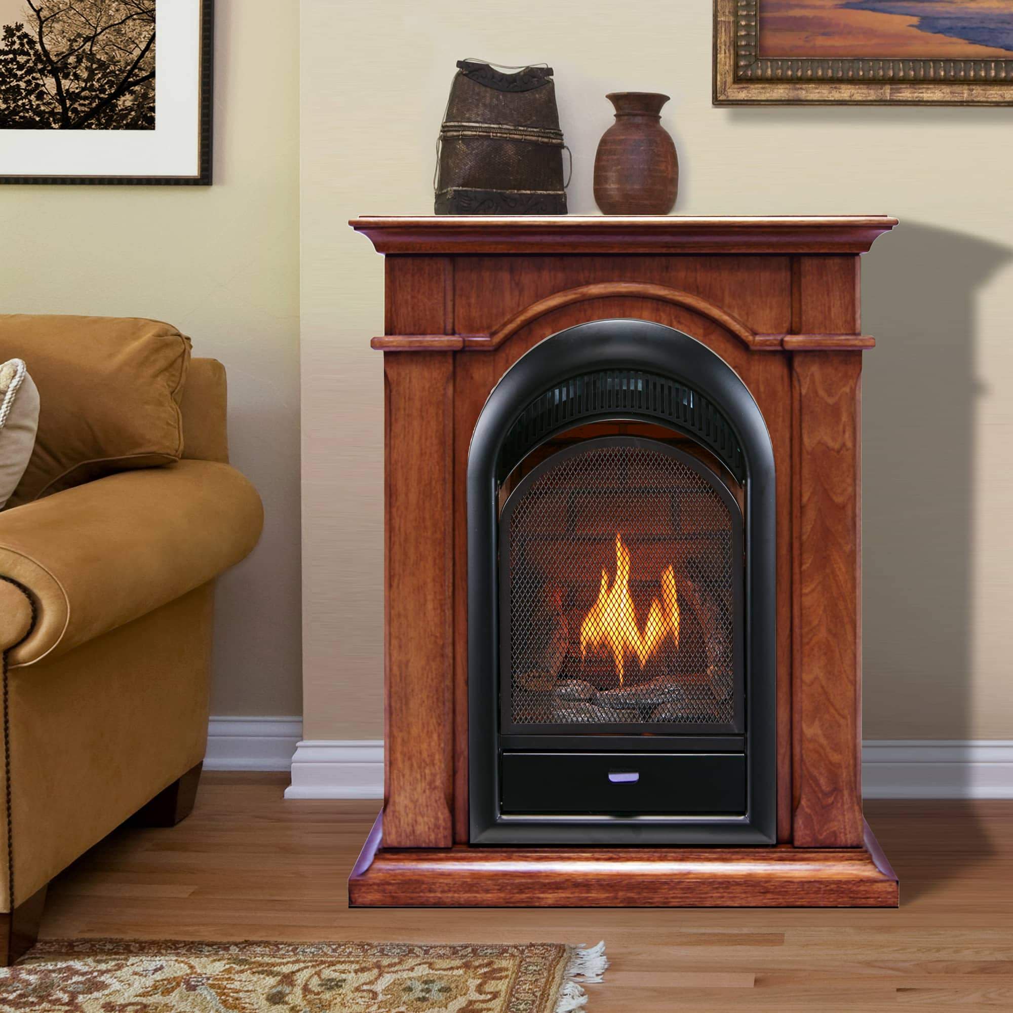 Bluegrass Living B100tp-1 10,000 BTU Vent Free Liquid Propane Mantel  Fireplace - Apple - Walmart.com